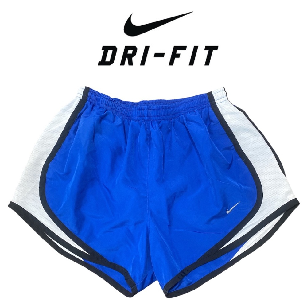Nike DRI-FIT Athletic Running Shorts Lined Loose Fit Blue White Women’s Sz Small